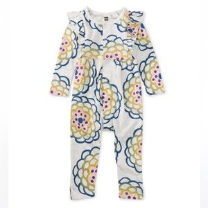 Tea Collection Snap Front Ruffle Baby Romper